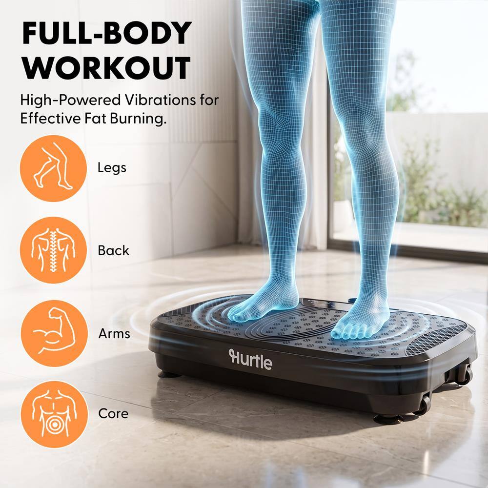 FULL-BODY WORKOUT  
High-Powered Vibrations for Effective Fat Burning.  
Legs  
Back  
Arms  
Core