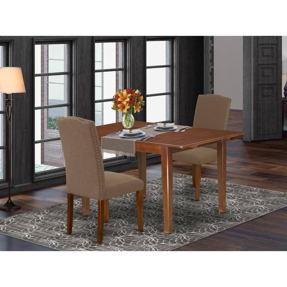 Left. East West Furniture - Dining Room Set Mahogany - Brown.