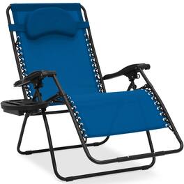 Best Choice Products - Oversized Zero Gravity Chair, Folding Outdoor Patio Recliner w/ Cup Holder - Marine Blue