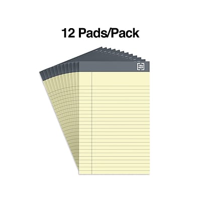 Alt View 1. TRU RED - Notepads, 5" x 8", Narrow Ruled, 50 Sheets/Pad, 12 Pads/Pack (TR57359) - Canary.