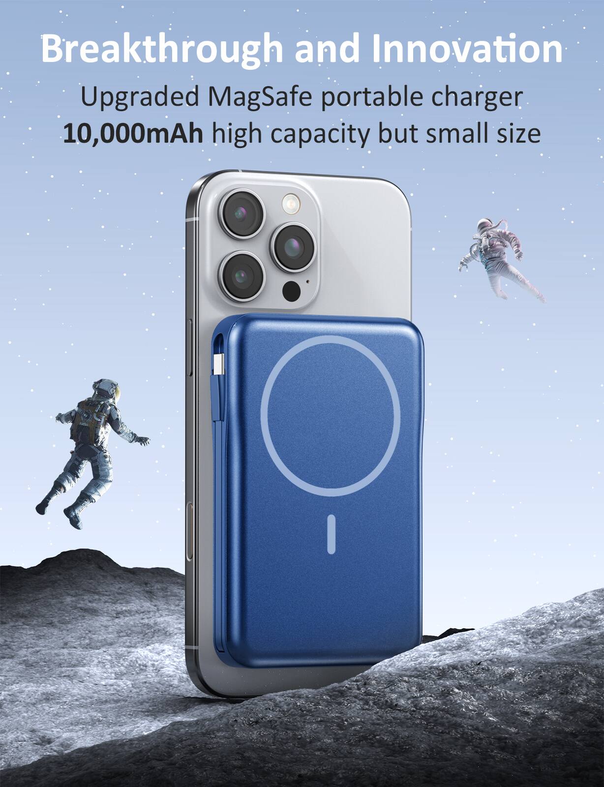 Breakthrough and Innovation  
Upgraded MagSafe portable charger  
10,000mAh high capacity but small size