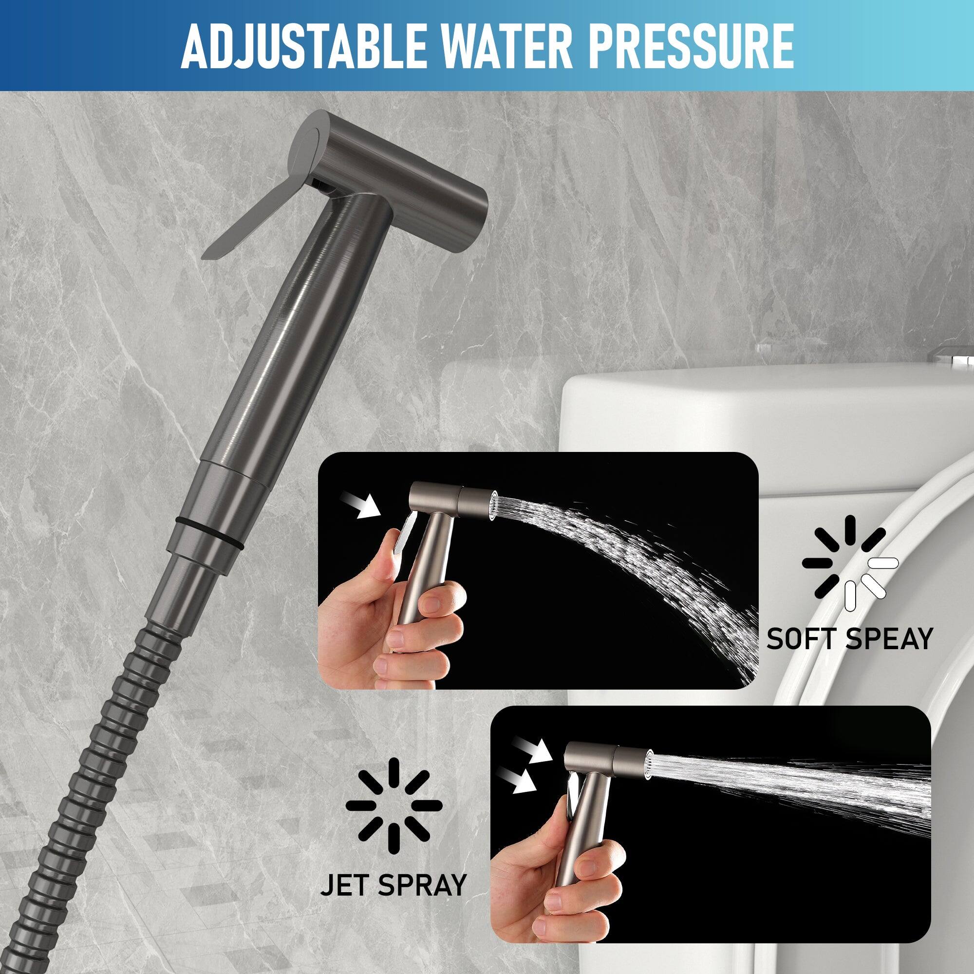 ADJUSTABLE WATER PRESSURE, SOFT SPRAY, JET SPRAY