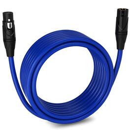 Lyxpro - 25 ft Balanced XLR Cable, Male to Female, 3 Pin Microphone Cable - Blue