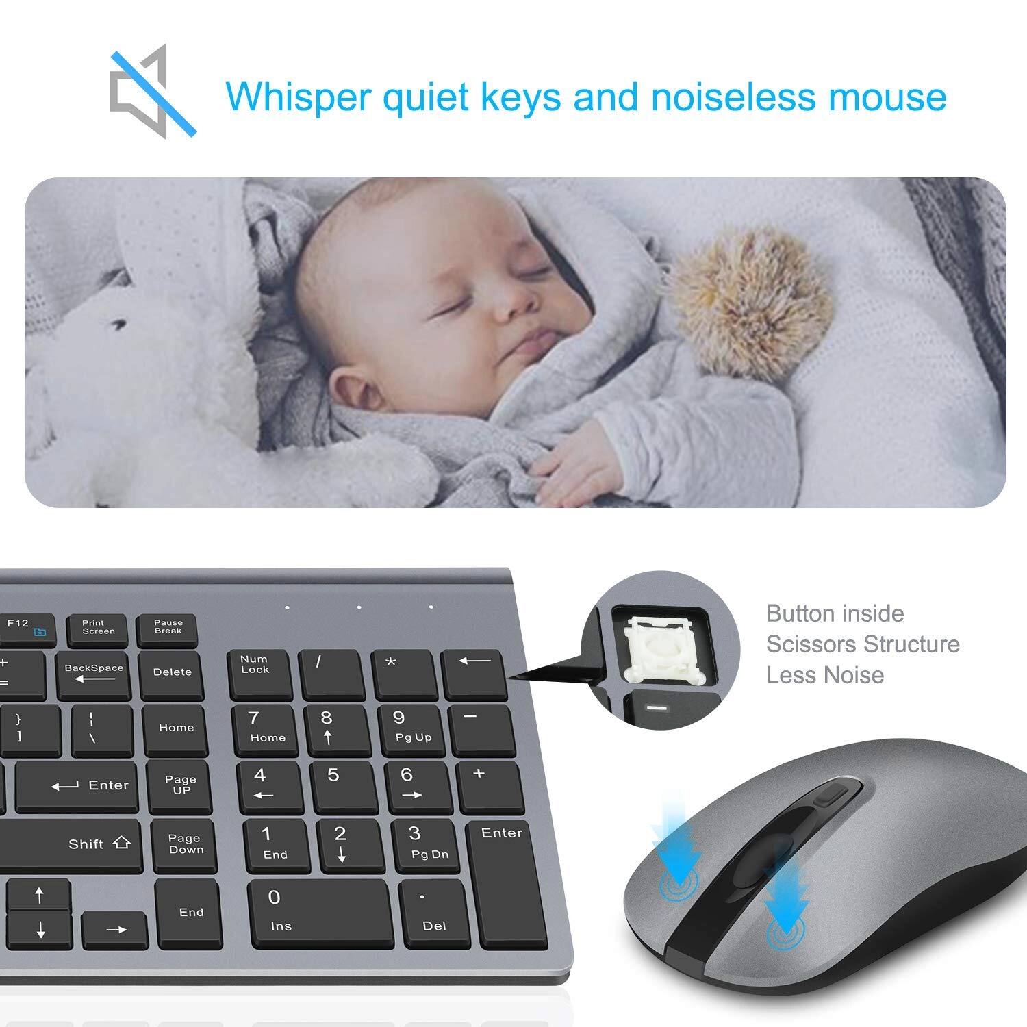 Whisper quiet keys and noiseless mouse

Button inside Scissors Structure Less Noise

F12 Print Screen Pause Break

BackSpace Delete Num Lock

Home 7 8 9 Pg Up

Enter Page UP 4 5 6 + Shift Page Down 1 2 3 Pg Dn

End 0 Ins Del