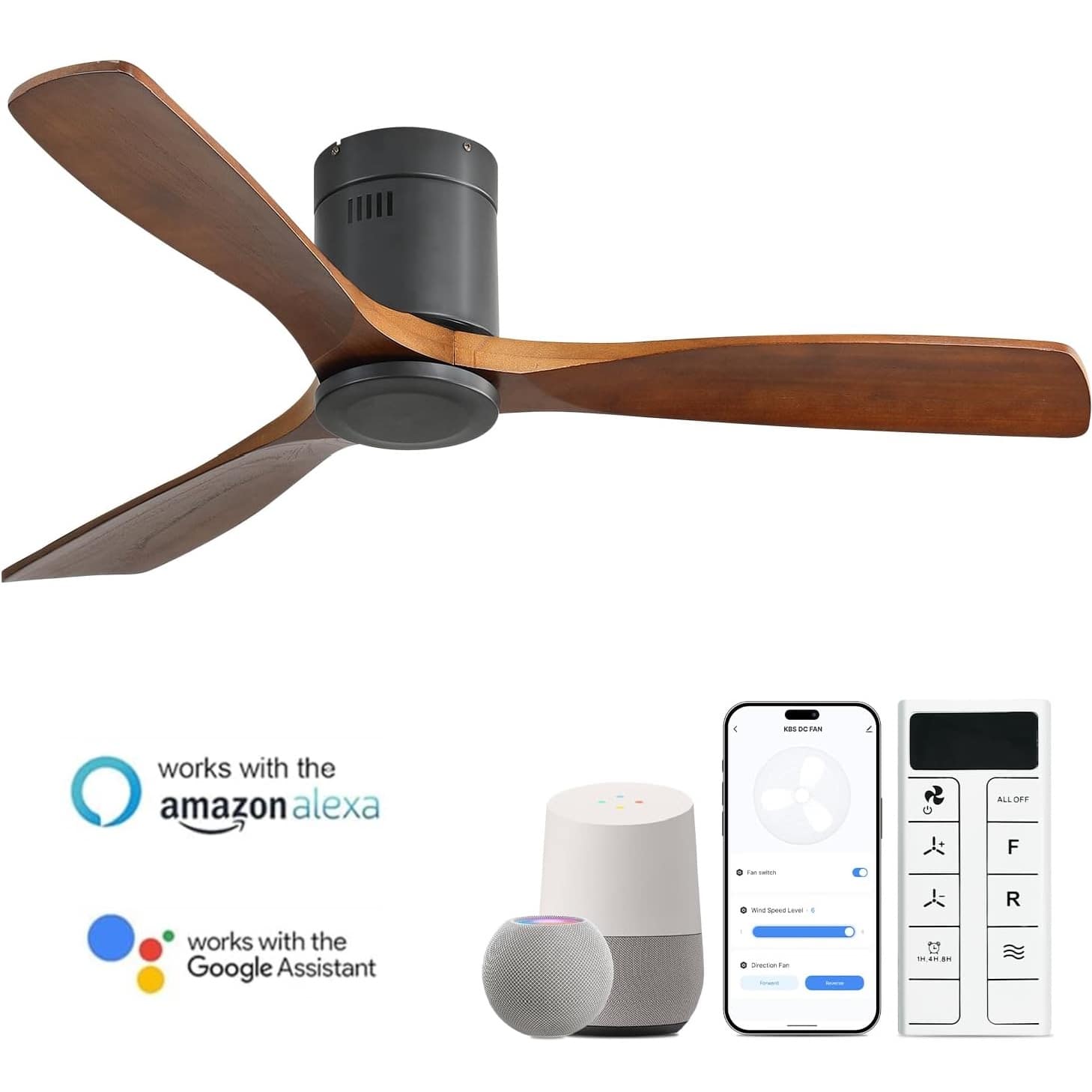 ENS works with the Amazon Alexa  
ALLOE F works with the Google Assistant  
Sacon far IB