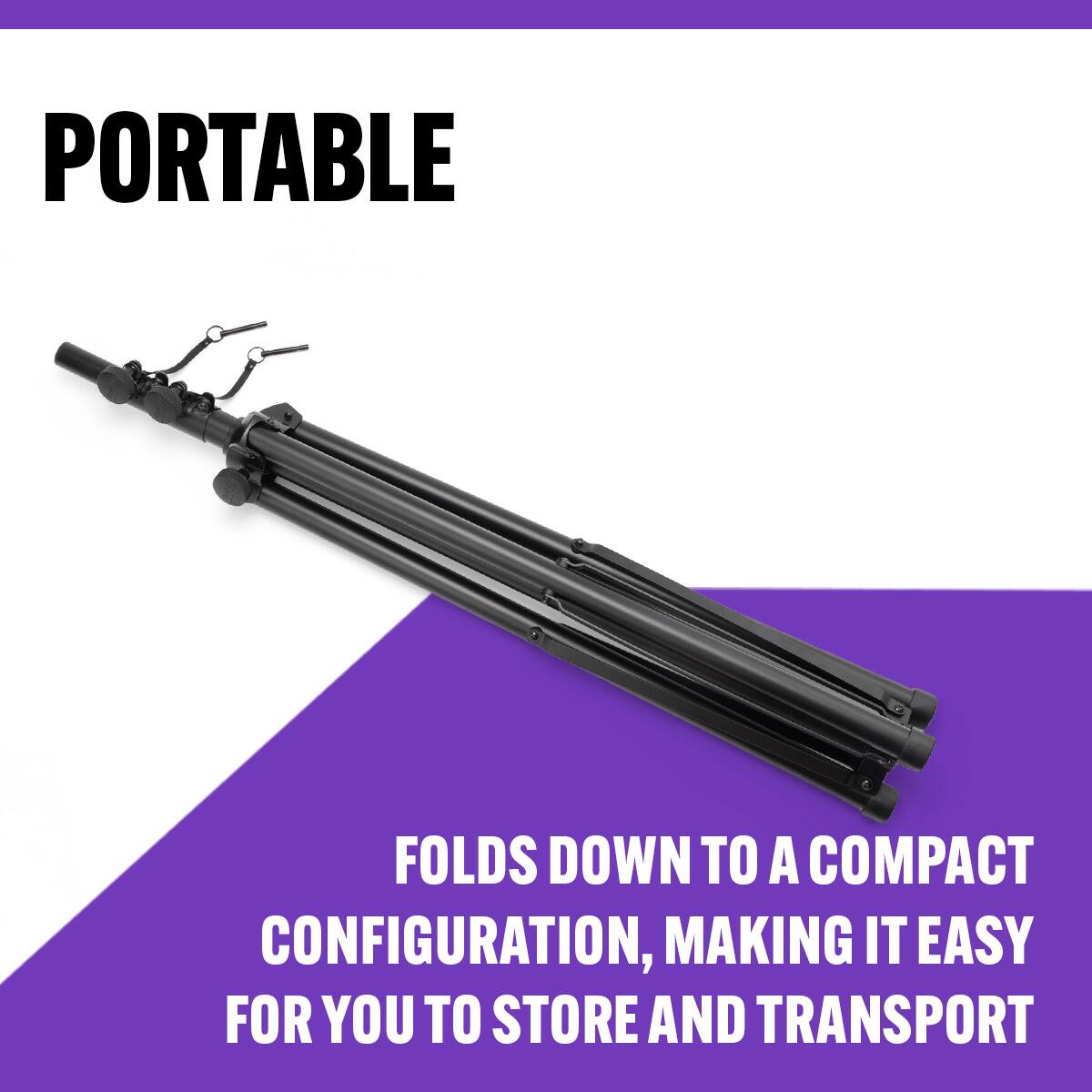 PORTABLE

FOLDS DOWN TO A COMPACT CONFIGURATION, MAKING IT EASY FOR YOU TO STORE AND TRANSPORT