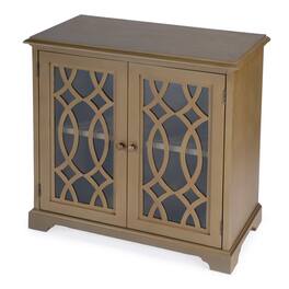Butler Specialty - Lee 31 in. W Rectangular Wood and Glass 2 Door Accent Storage Cabinet - Light Brown