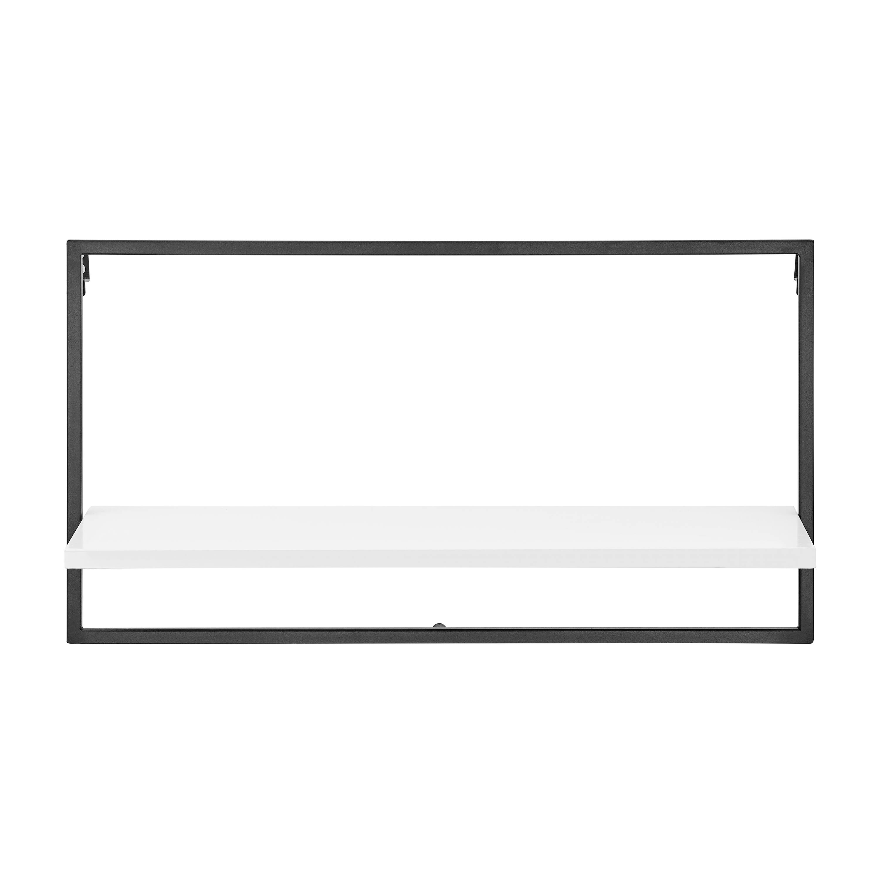Alt View 7. Danya B - Framed 4-Piece Shelf Set - Black Metal Frame and White MDF Shelves - Black, White.