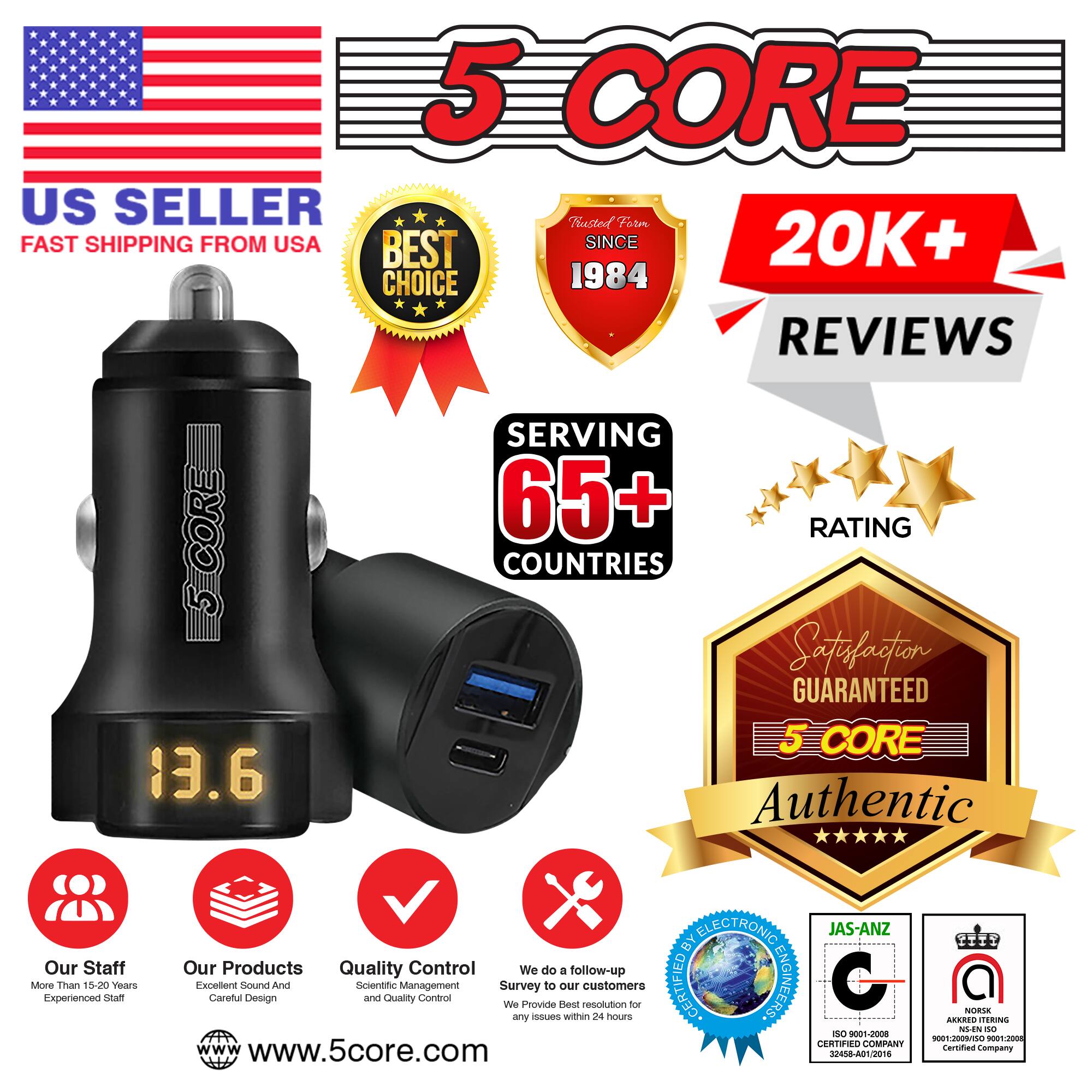 5 CORE  
US SELLER  
FAST SHIPPING FROM USA  

BEST CHOICE  
20K+ REVIEWS  
SINCE 1984  

SERVING 65+ COUNTRIES  
5+ RATING  

Satisfaction GUARANTEED  
Authentic  

Our Staff  
More Than 15-20 Years Experienced  

Our Products  
Excellent Sound And Careful Design  

Quality Control  
Scientific Management and Quality Control  

We do a follow-up  
Provide Best resolution for any issues within 24 hours  

JAS-ANZ  
ISO 9001:2008  
CERTIFIED COMPANY  

www.5core.com