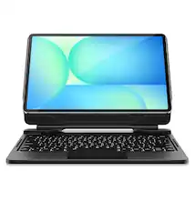 Front. Dexnor - Keyboard Case for Samsung Galaxy Tab S10 FE+ Plus with Magnetic Stand, Trackpad, Bluetooth, Pen Holder,Backlit Keyboard - Black.