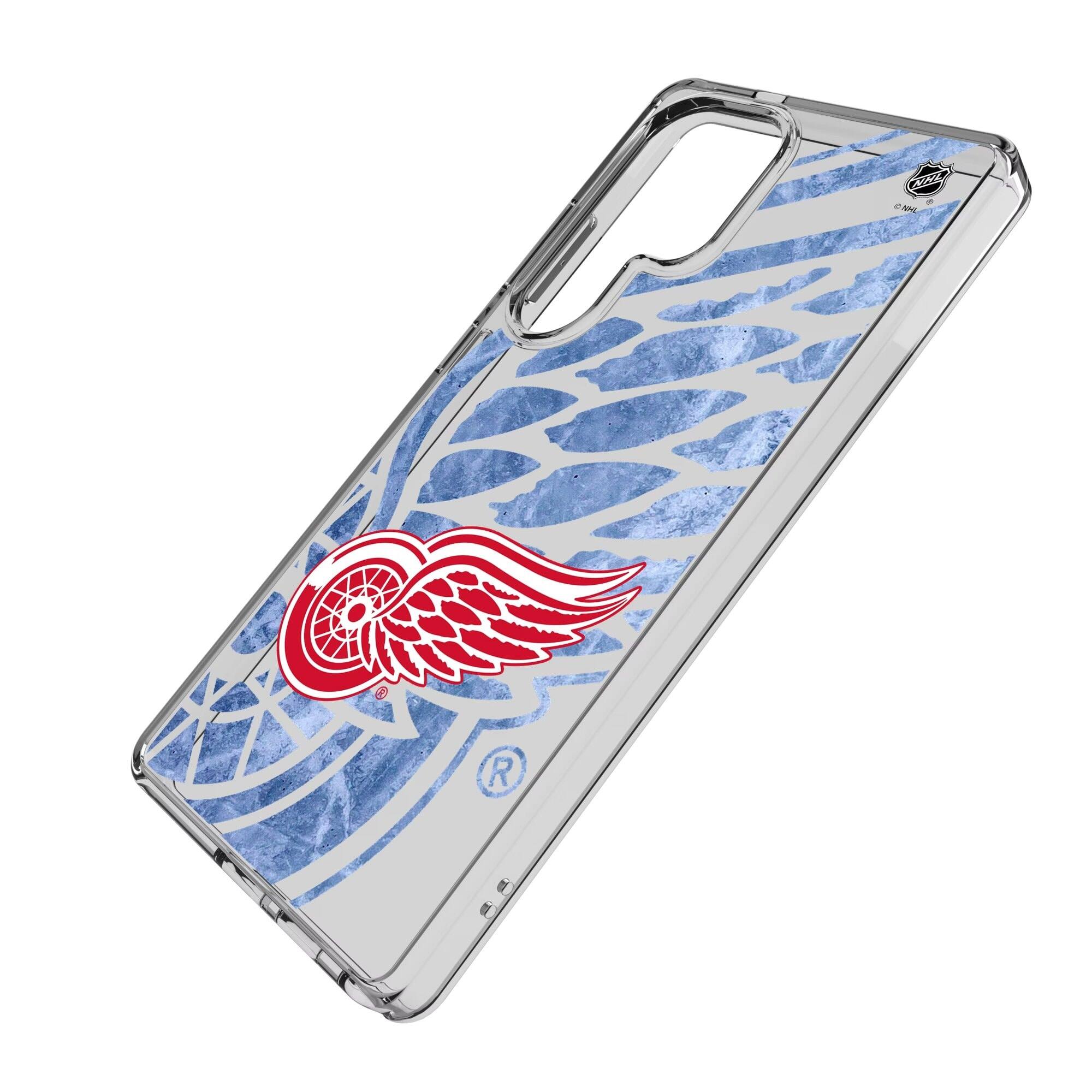 Alt View 1. Keyscaper - Detroit Red Wings Galaxy Clear Ice Case - S24 - Multicolor.