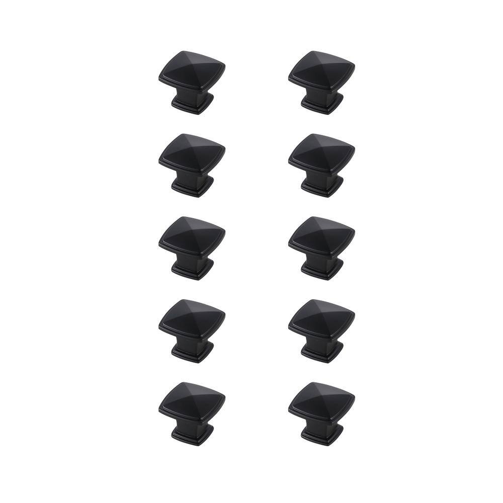 Alt View 2. Elegant Decor - Marcel 1.2" Matte Black Square Knob Multipack (Set of 10) - Matte Black.