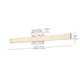 Living District - Ivaan 31 Inch Led Wall Sconce In - Chrome