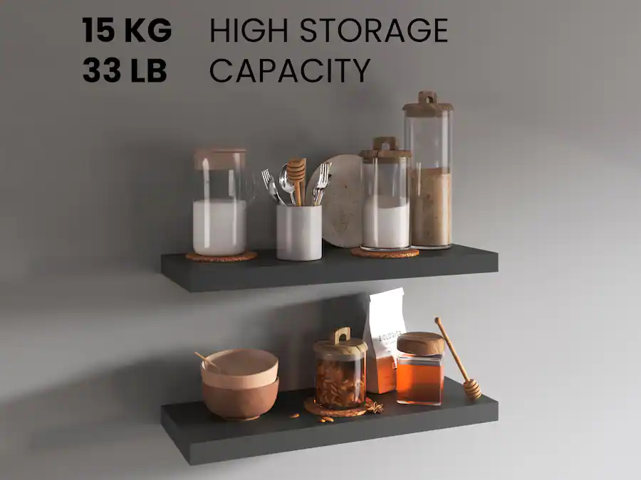 TuHome Ecco 31.5" Wide Floating Shelves Set Of 2, Shelves For Wall ...