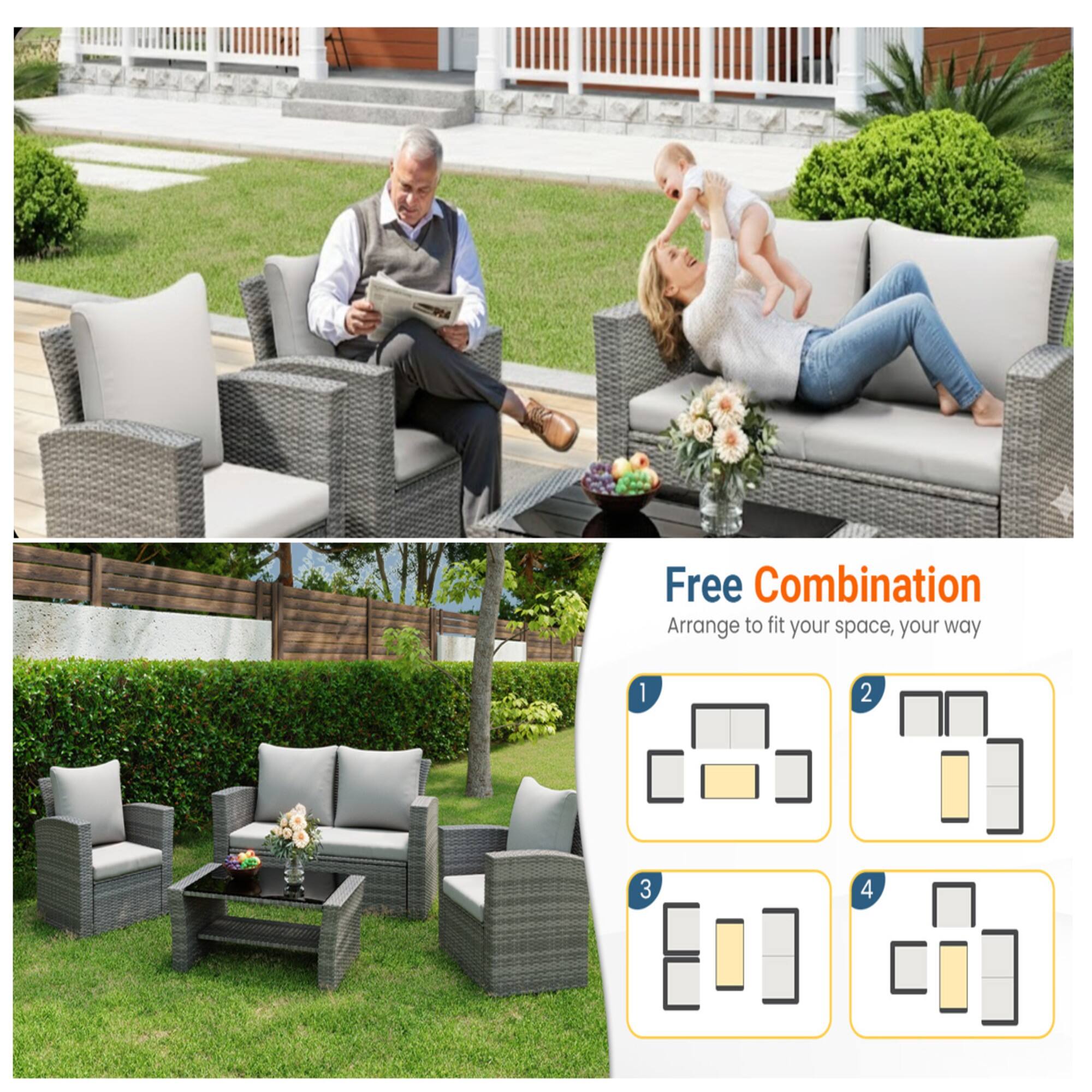 Free Combination  
Arrange to fit your space, your way  

1  
2  
3  
4