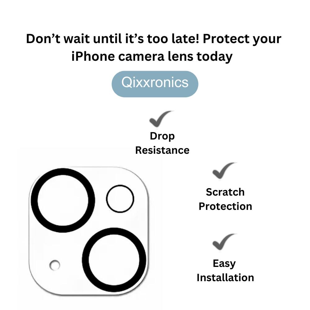 Don't wait until it's too late! Protect your iPhone camera lens today Qixxronics Drop Resistance Scratch Protection Easy Installation