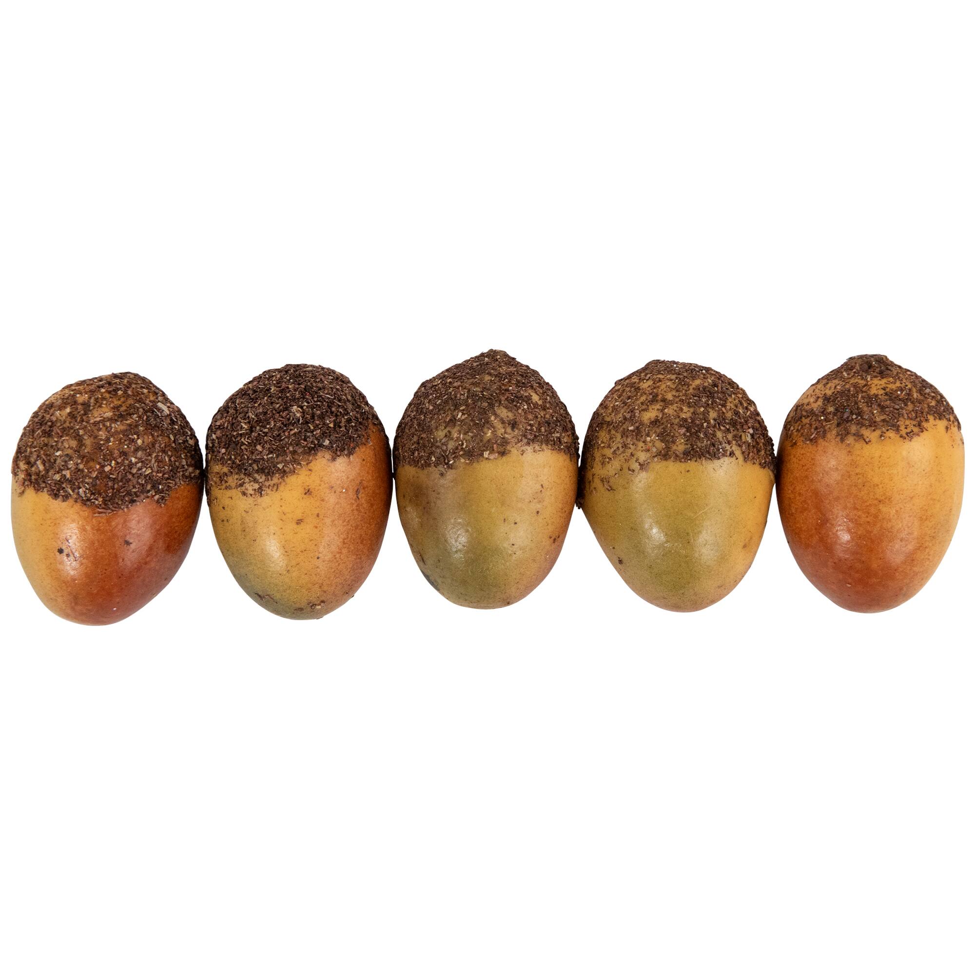 Alt View 4. Northlight - 11-Piece Fall Harvest Artificial Pumpkin, Acorn and Leaf Decoration Set - Brown.