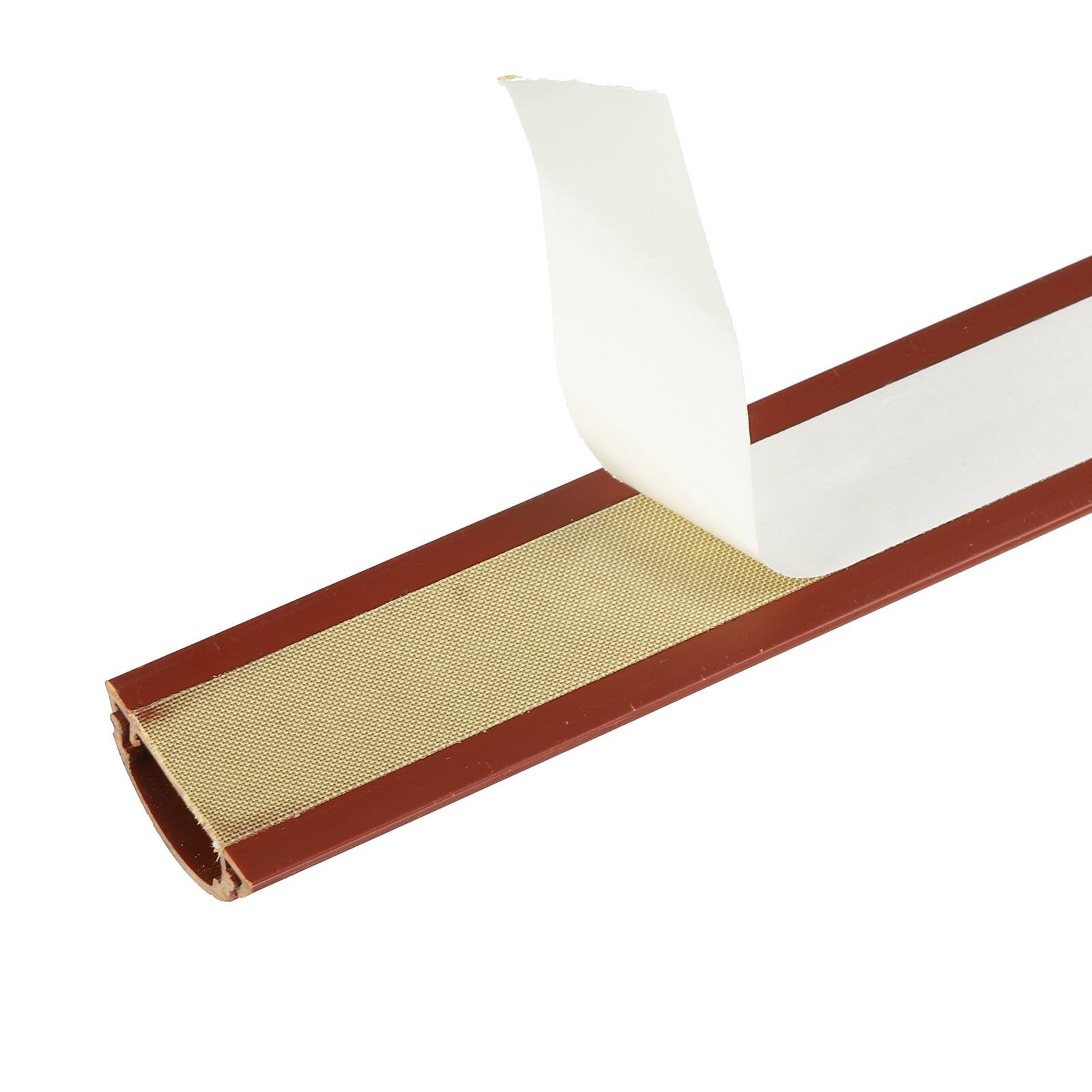Alt View 3. Unique Bargains - Floor/Wall Cable Raceway Cord Cover 39"Lx1.2"Wx0.4"H Cord Hider Channel Self-Adhesive for TV Wire Management - Red Brown.