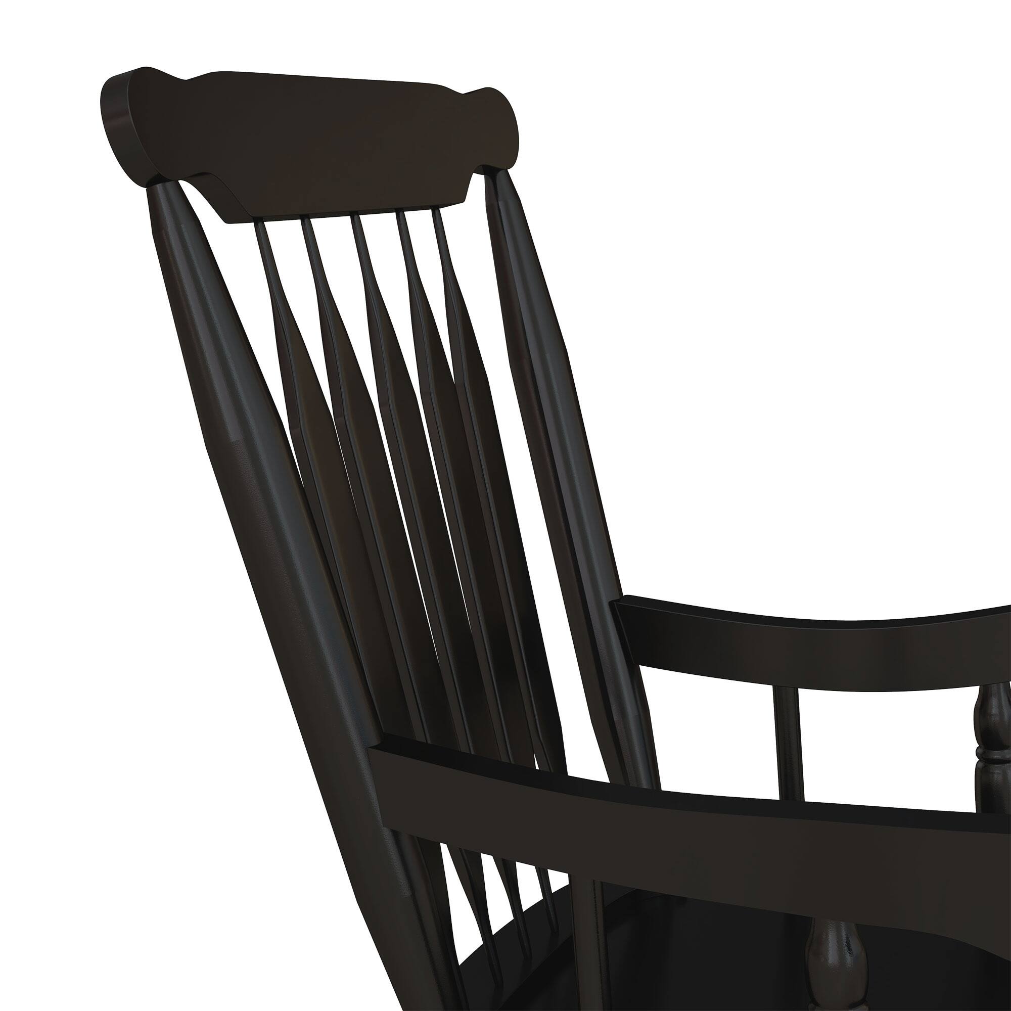Alt View 8. Outsunny - Outdoor Wood Rocking Chairs Set of 2, 350 lbs. Porch Rockers with High Back for Garden, Patio, Balcony - Black.