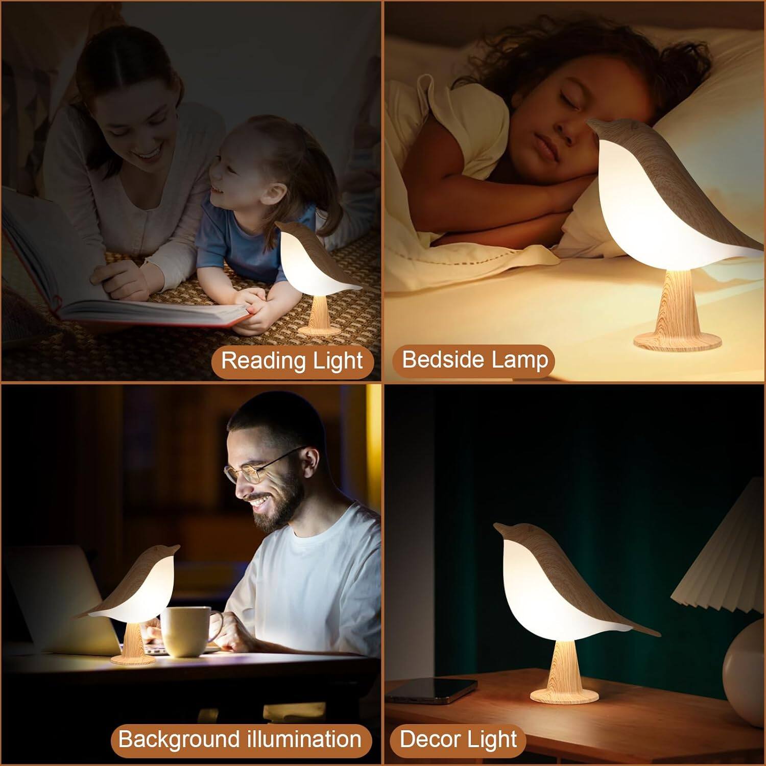 Reading Light  
Bedside Lamp  
Background illumination  
Decor Light