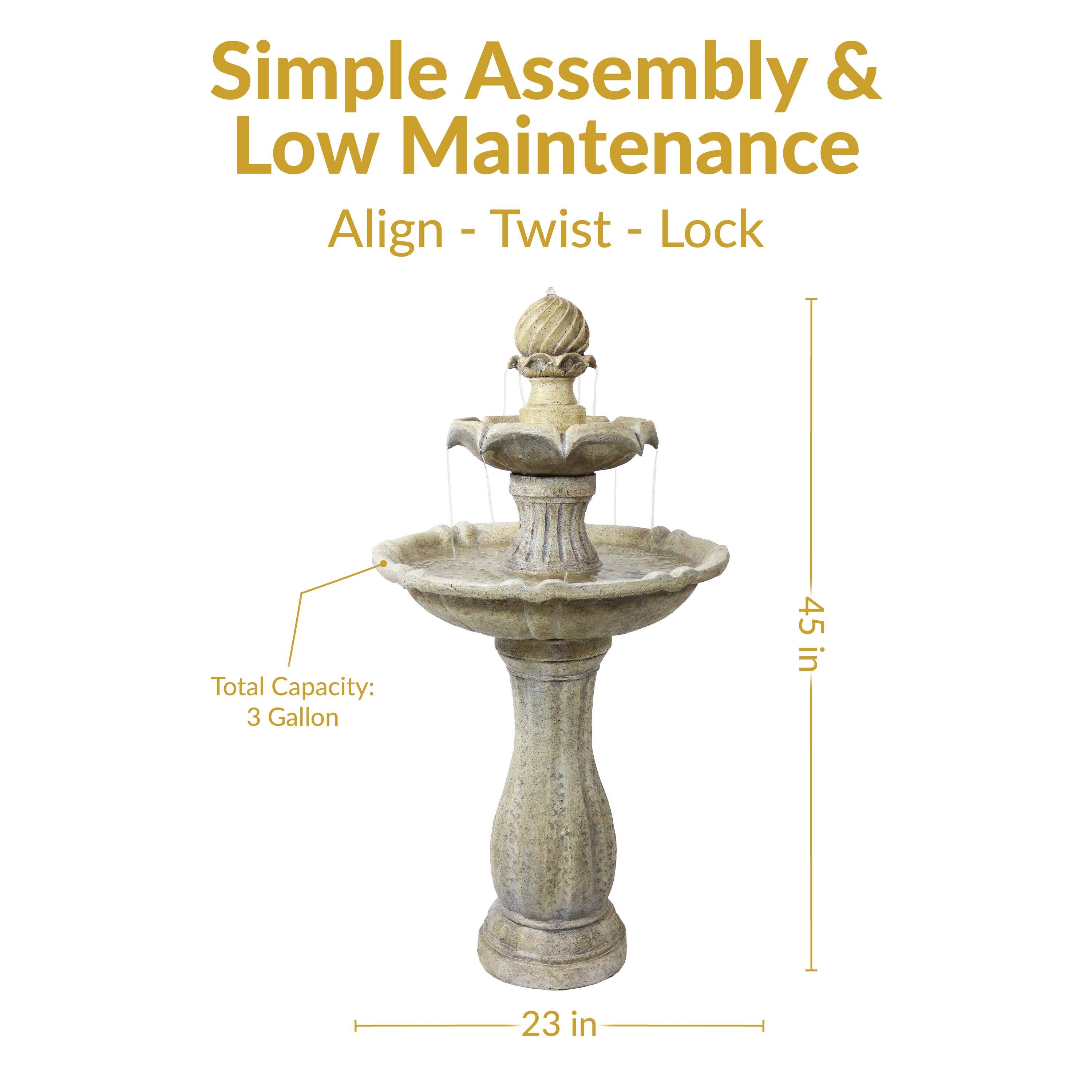 Simple Assembly & Low Maintenance  
Align - Twist - Lock  

Total Capacity: 3 Gallon  
45 in  
23 in