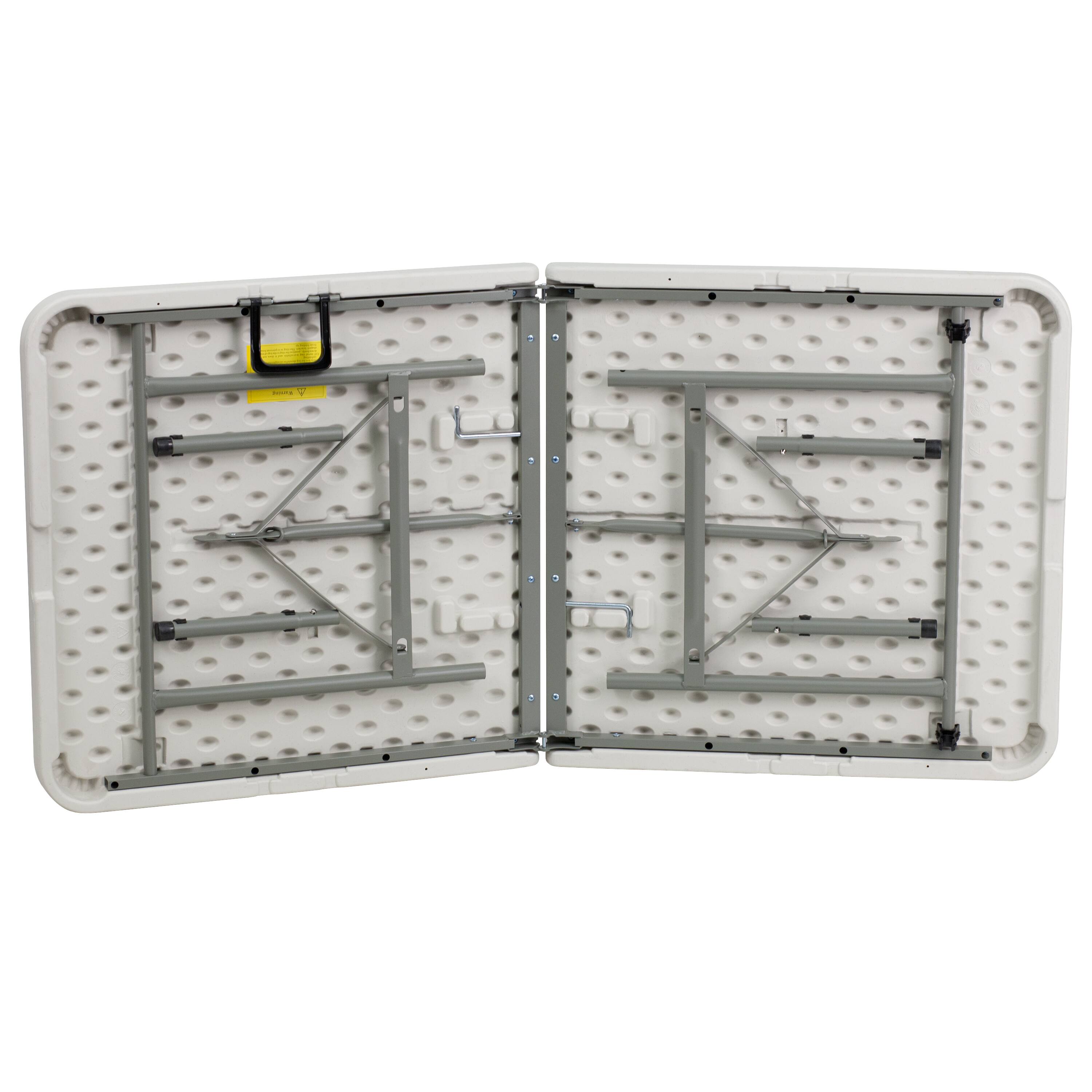 Alt View 4. Emma + Oliver - 5-Foot Bi-Fold Plastic Folding Table - Granite White.