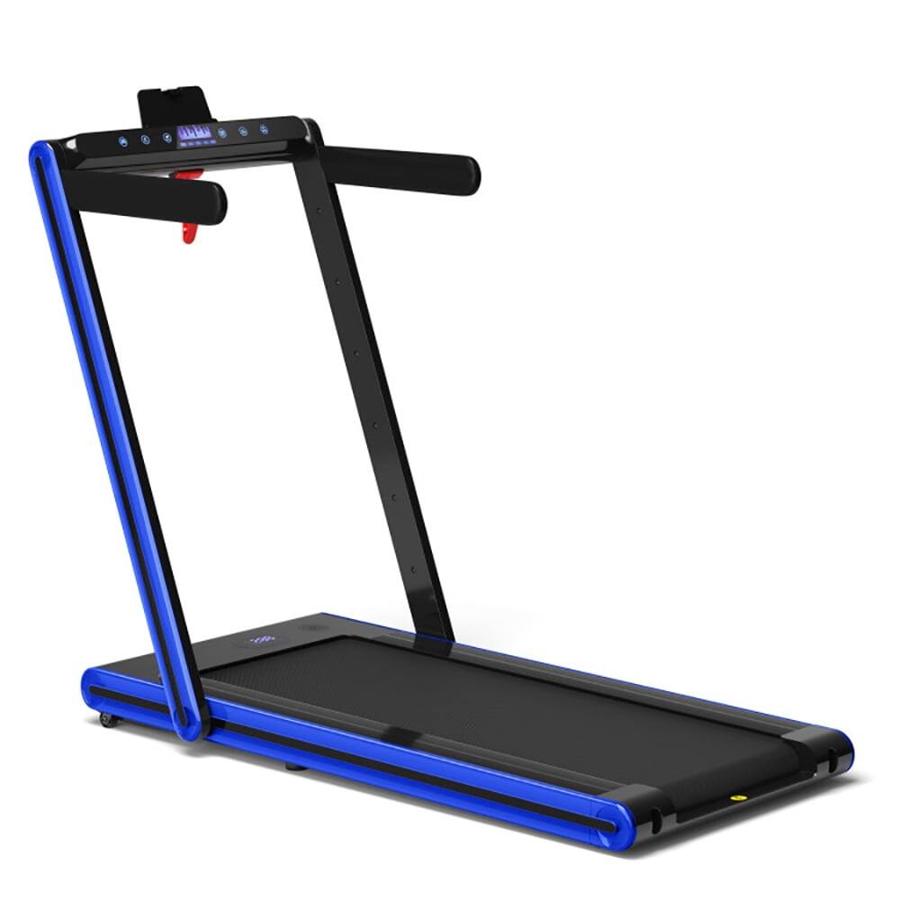 Front. Kadyn - Treadmill, Electric Treadmill, Walking Jogging Machine,2-in-1 Folding Treadmill with Dual LED Display-Navy - Blue.