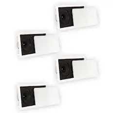 Front. Theater Solutions by Goldwood - TSLCR5 in Wall Speakers Home Theater Surround 4 Speaker Set - Paintable White.