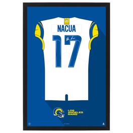 Sporticulture - Puka Nacua Los Angeles Rams Away Jersey Framed Art Print - White