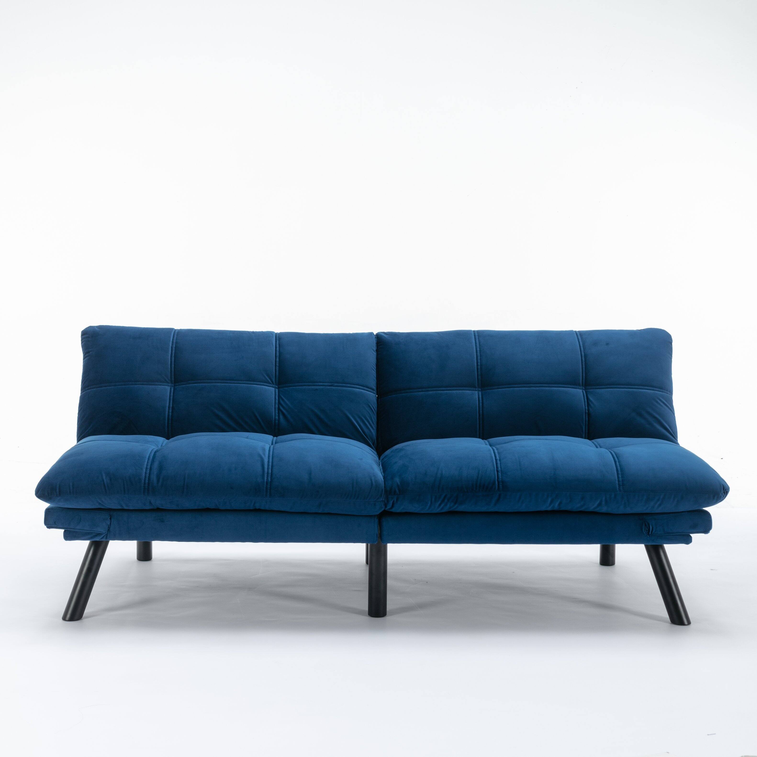 Alt View 1. Tiramisubest - Convertible Foldable Modern Sofa Bed,Futon Lazy Sofa Bed,Comfy Small Couch for Living Room and Bedroom,Navy Blue - Navy Blue.