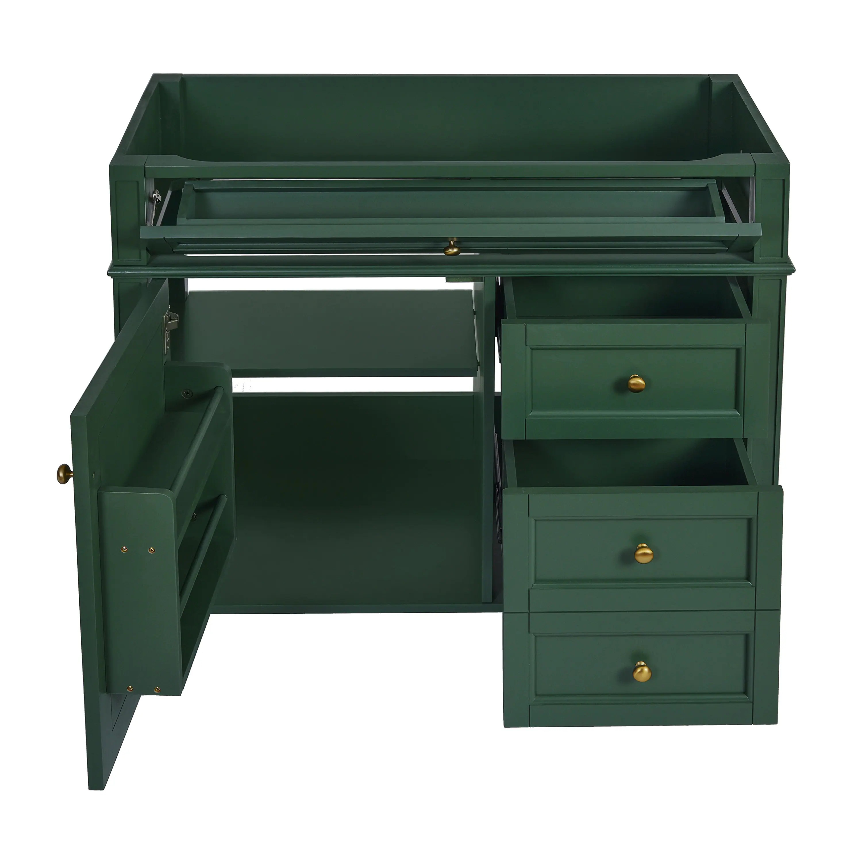 Alt View 8. Boyel Living - 36 Inch Modern Bathroom Vanity Cabinet Two Drawers Tip Out No Sink Green - Green.