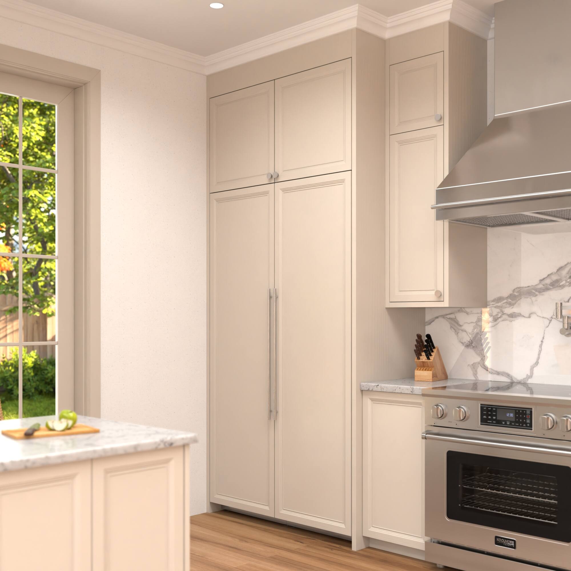 Back. Koolmore - Panel Ready Column Refrigerator and Freezer, 24" Refrigerator and 24" Freezer - White.