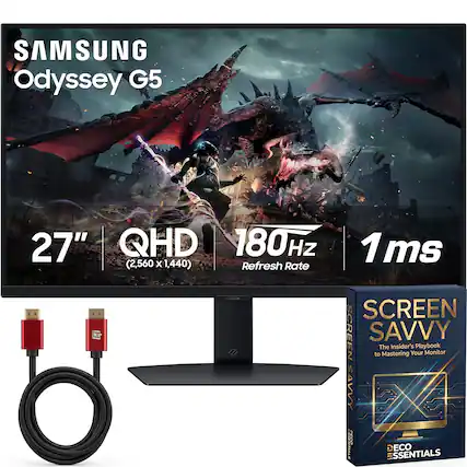 SAMSUNG Odyssey G5
27" QHD 180Hz 1 ms (2,560 x 1,440)
Refresh Rate
SCREEN SAVVY
The Insider's Playbook to Mastering Your Monitor
DECO ESSENTIALS