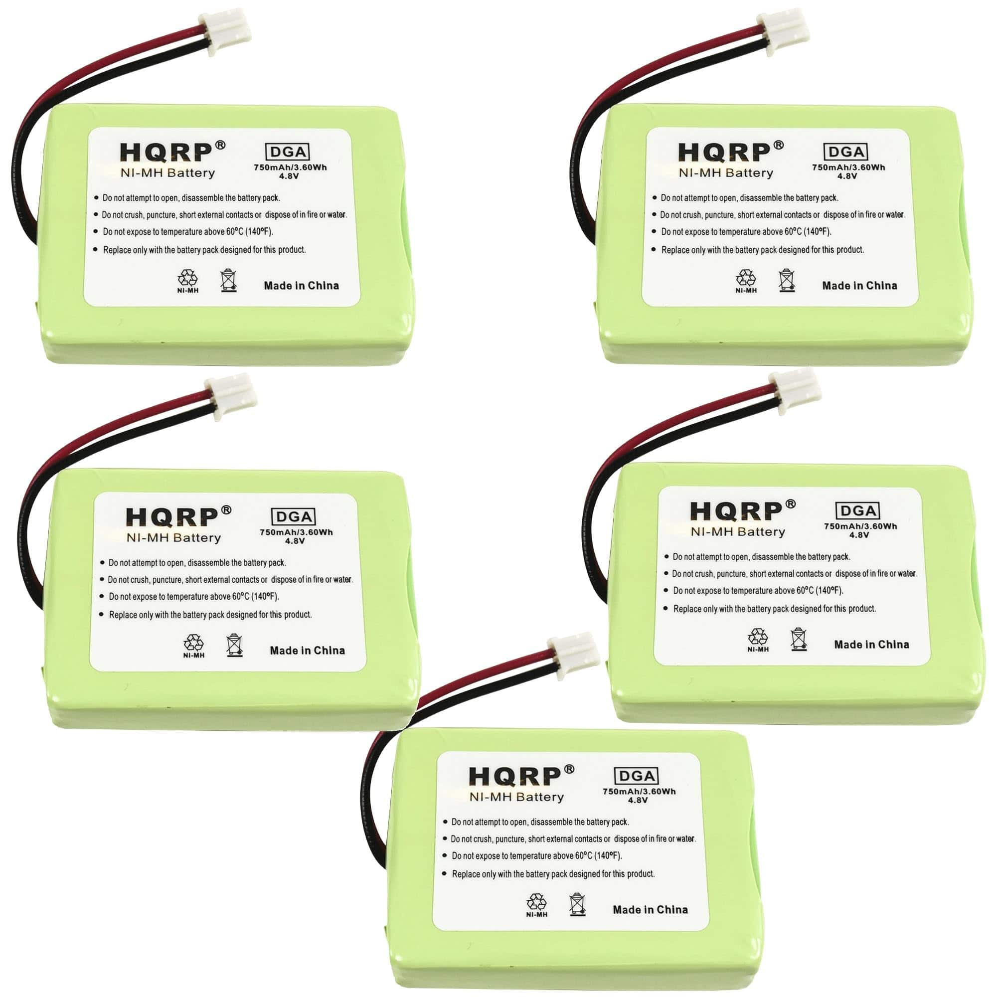HQRP - 5-Pack 4.8 V 750 mAh Ni-MH Replacement Batteries for Sportdog DC-25 Dog Training Collar