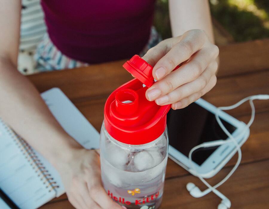 Silver Buffalo Sanrio Hello Kitty Mushrooms Water Bottle With Screw Top ...