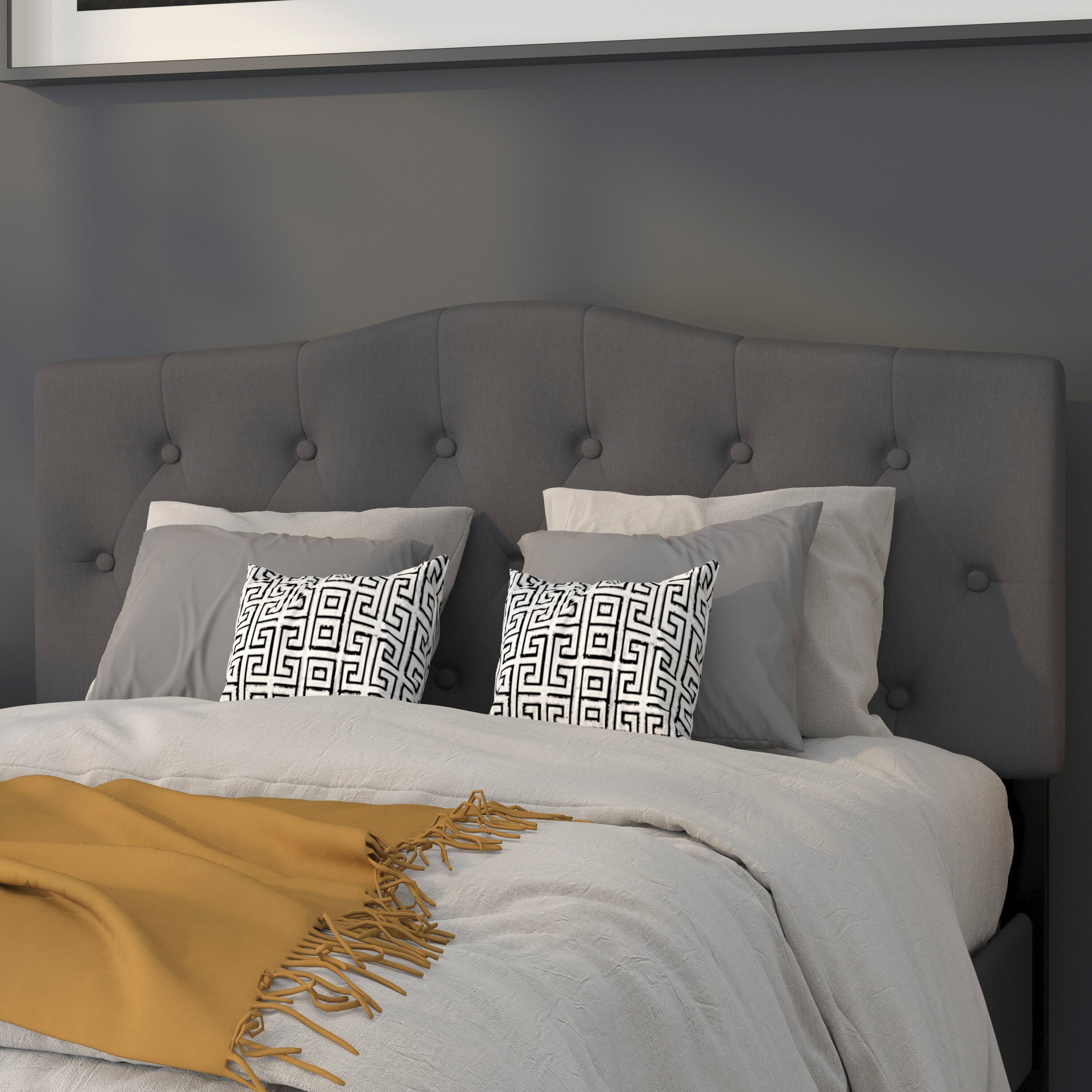 Emma + Oliver - Arched Button Tufted Upholstered Headboard - Dark Gray price history on PriceWatchPro