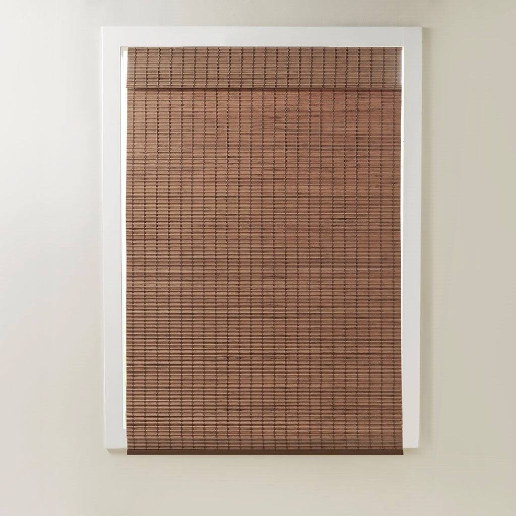 Alt View 6. BreeBe - Bamboo Light Filtering Roman Shade 64'L - Teak.