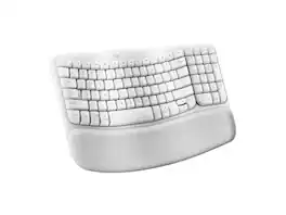 Logitech - Wave Keys Wireless Ergonomic Keyboard with Palm Rest, Bluetooth, Logi Bolt, Multi-OS - Off White
