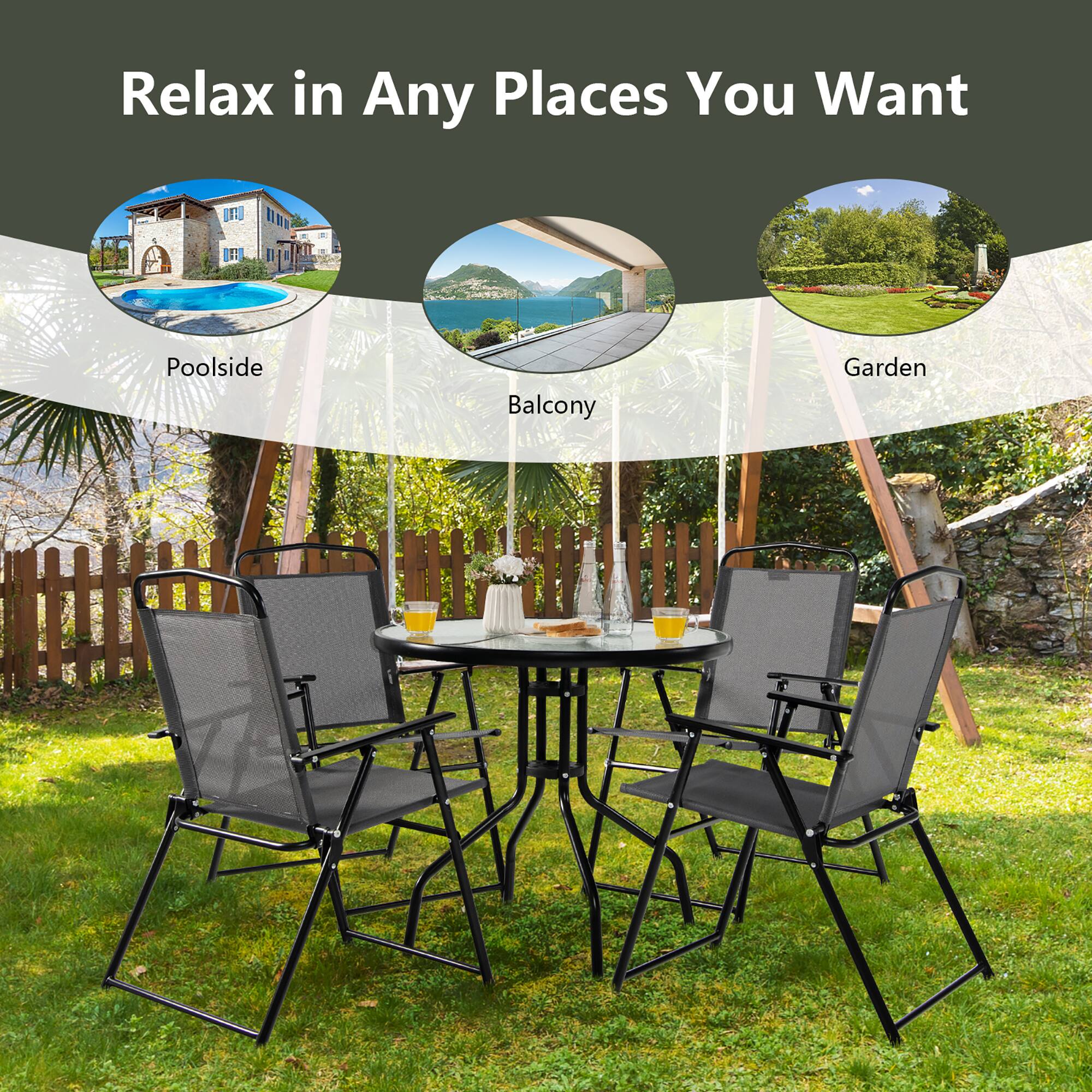 Relax in Any Places You Want

Poolside
Balcony
Garden