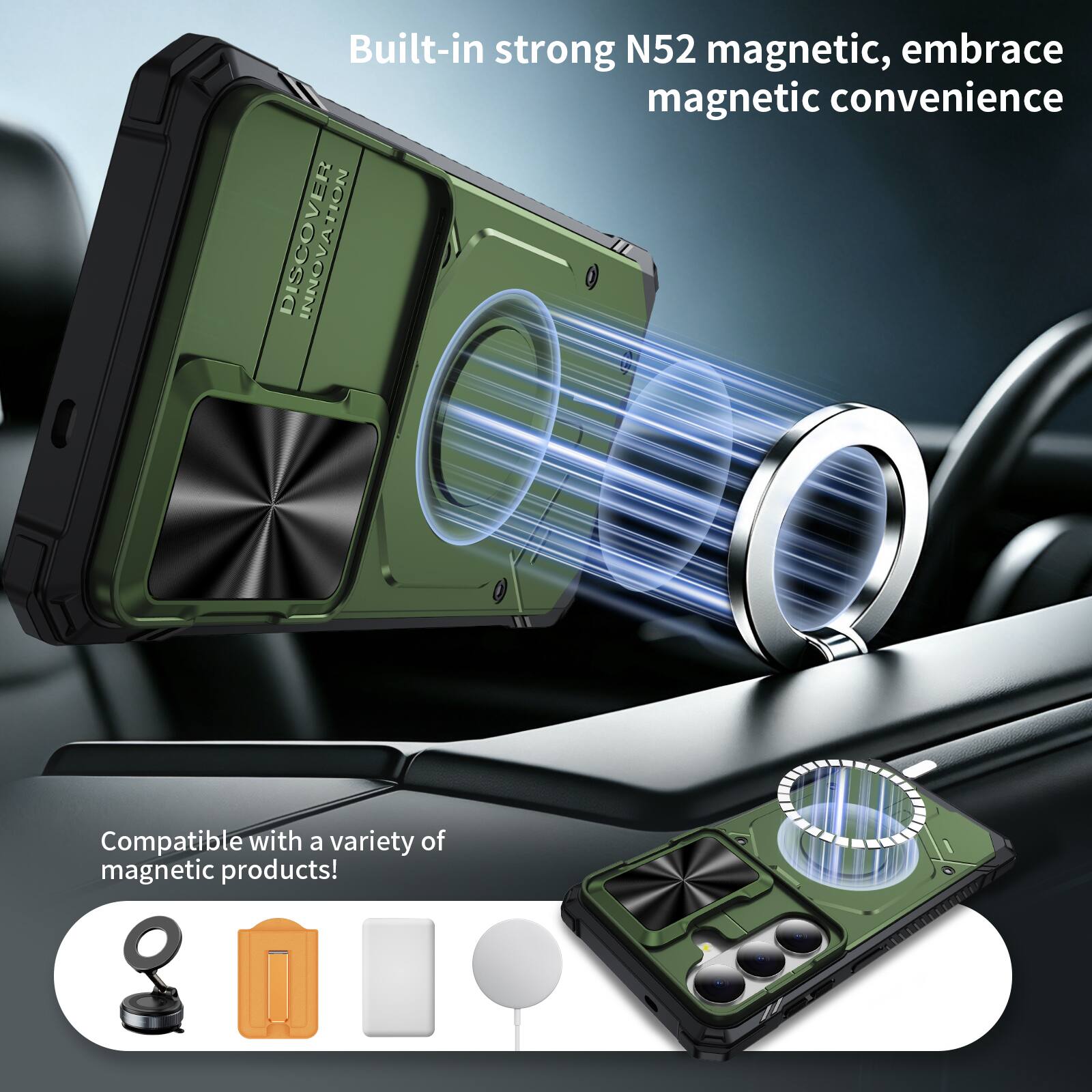 Built-in strong N52 magnetic, embrace magnetic convenience

Compatible with a variety of magnetic products!