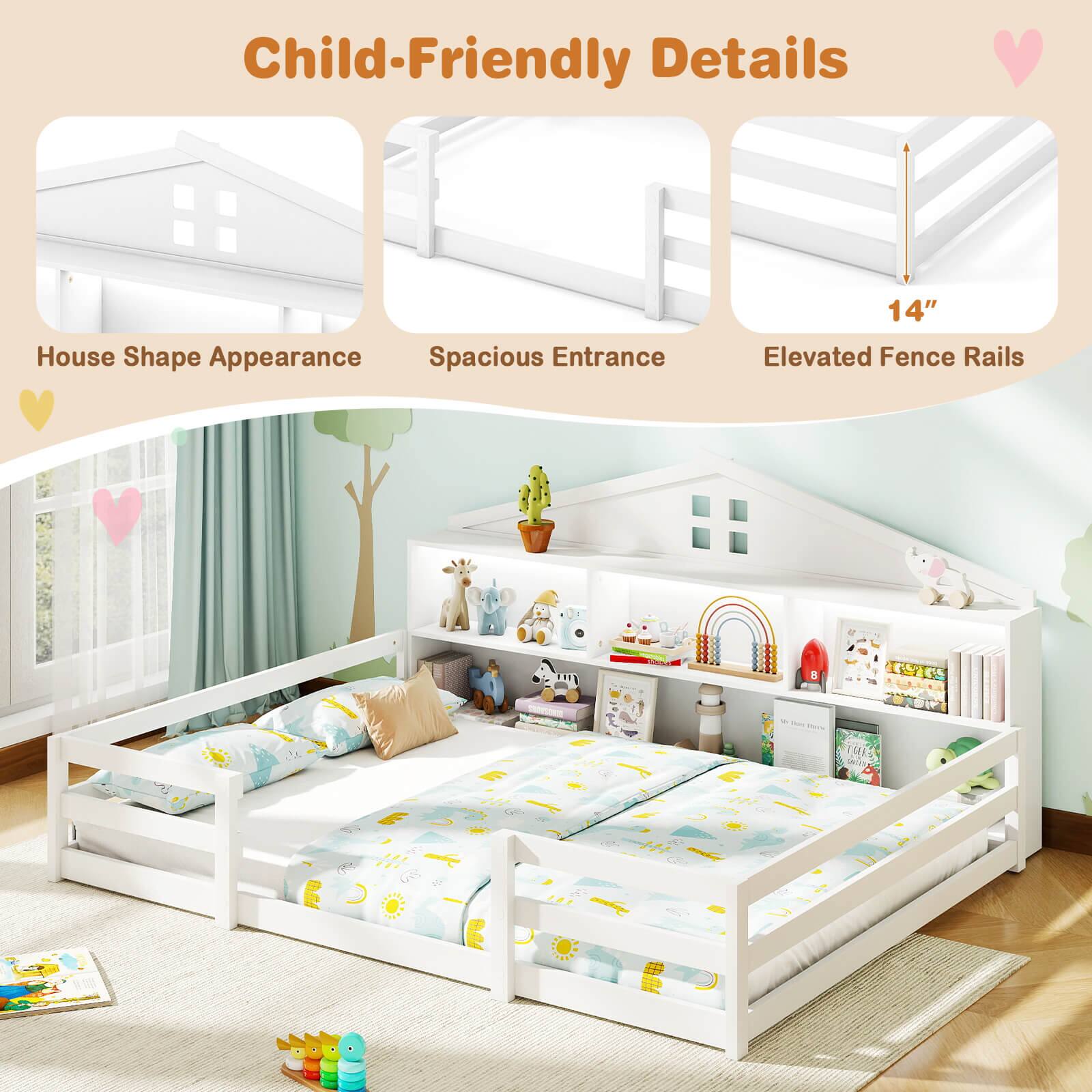 Child-Friendly Details

- House Shape Appearance
- Spacious Entrance
- Elevated Fence Rails (14")