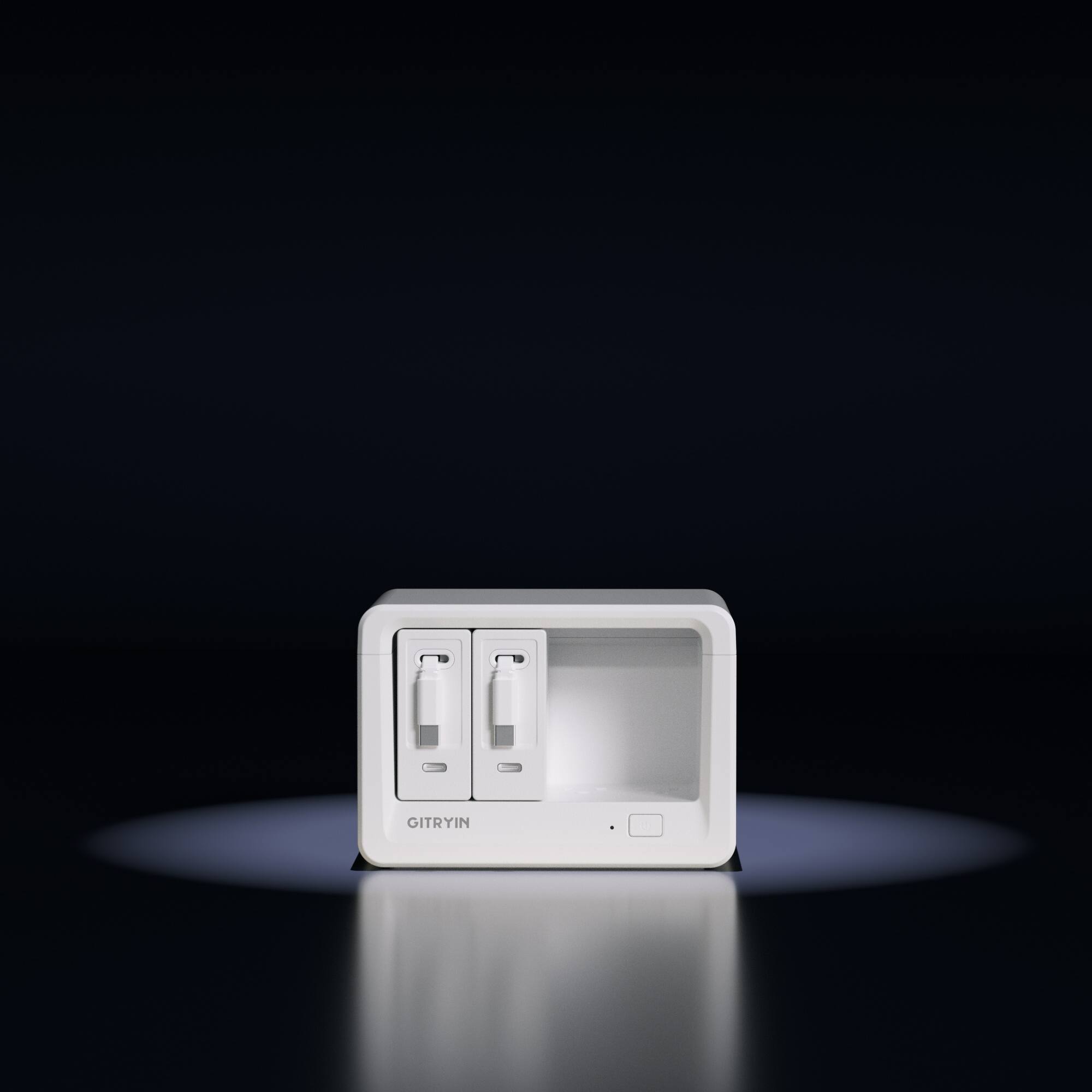 Alt View 4. Gitryin - Gitryin Desktop Charging Station+ 2 USB-C Retractable Charger, 40W, 31.5-Inch flat Cable, 8 AC White - White.