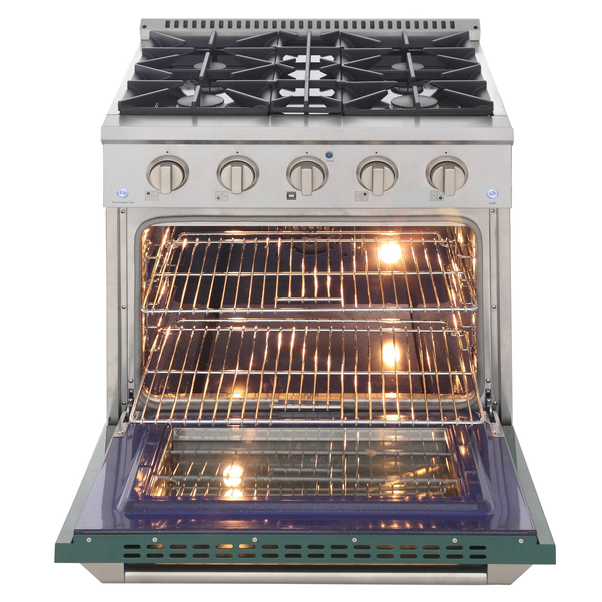 Alt View 1. Kucht - 30 in. 4.2 cu. ft. Propane Gas Range with Sealed Burners and Convection Oven in Green - Green.
