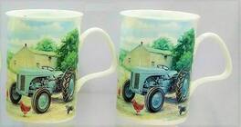 Jiallo - Roy Kirkham Lancaster Mug - Countryside Set of 2,Grey Tractor - Mutli color