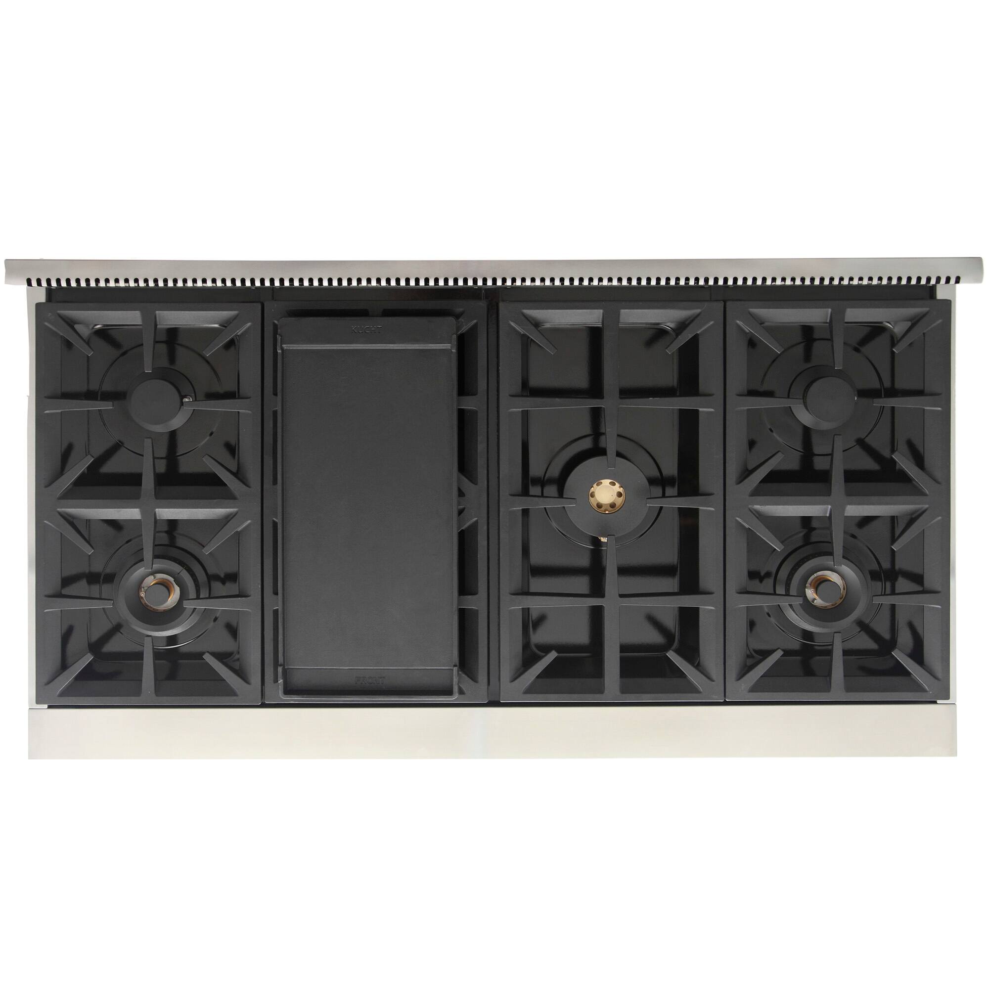 Alt View 3. Kucht - KUCHT 48 in. 6.7 cu. ft. Natural Gas Range Two Ovens - One Convection - in Cement Gray with True Simmer Burners - Cement Gray.