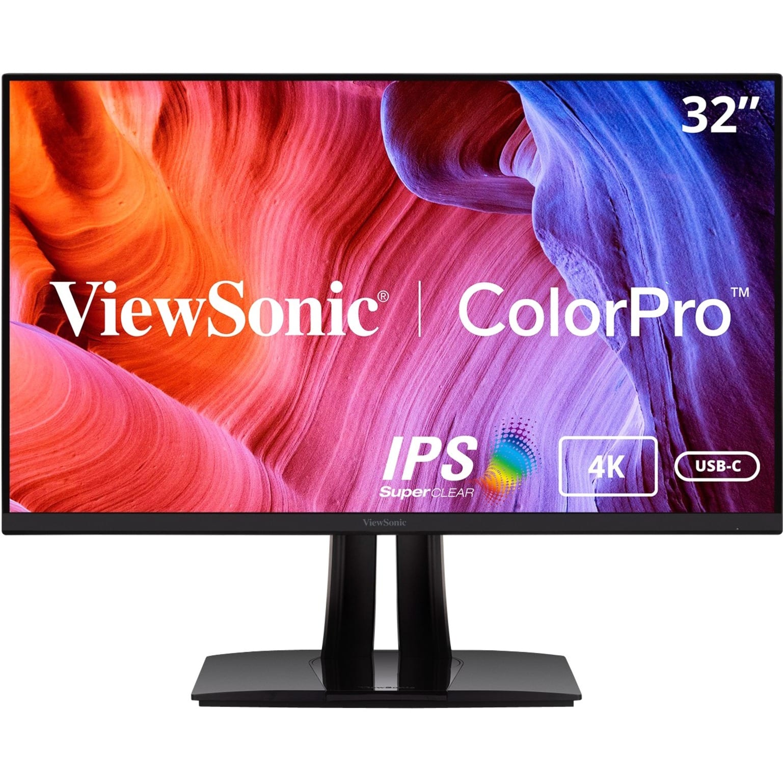 Front. ViewSonic - ColorPro 31.5" LCD 4K UHD Monitor with HDR (DisplayPort USB, HDMI) - Black.