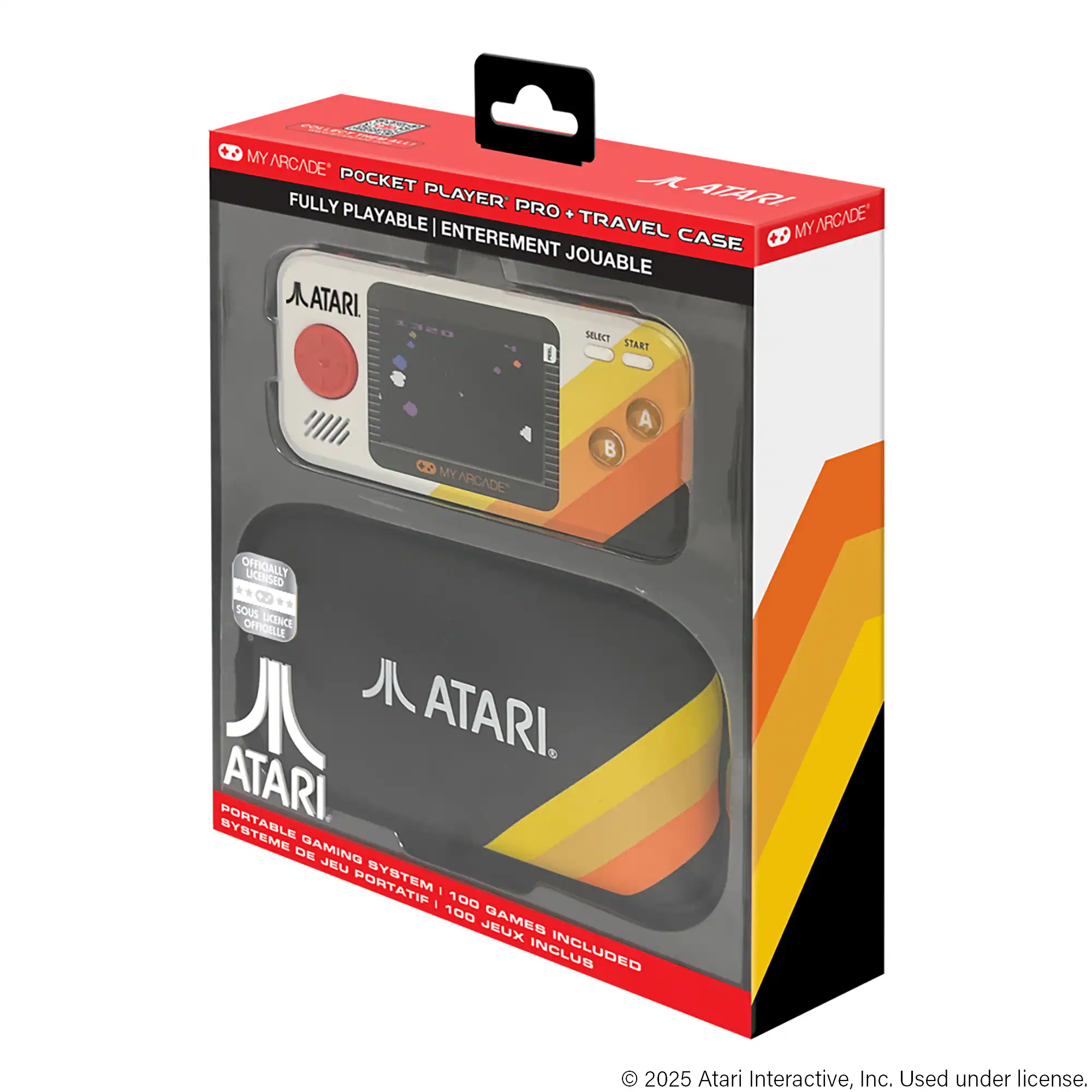Atari Pocket Player Pro Portable Handheld Gaming System With Travel Case