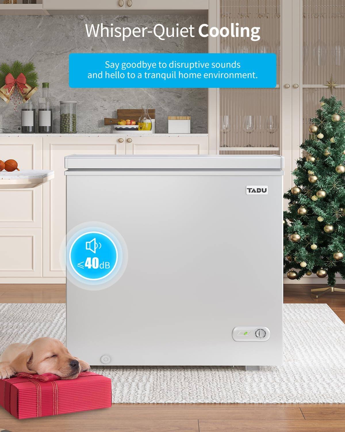 Alt View 6. Circus Cirle - 12.0 cubic feet horizontal deep freezer, with 7-level adjustable thermostat, removable storage basket, white - WHITE.