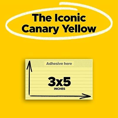 The Iconic Canary Yellow  
Adhesive here  
3x5 INCHES