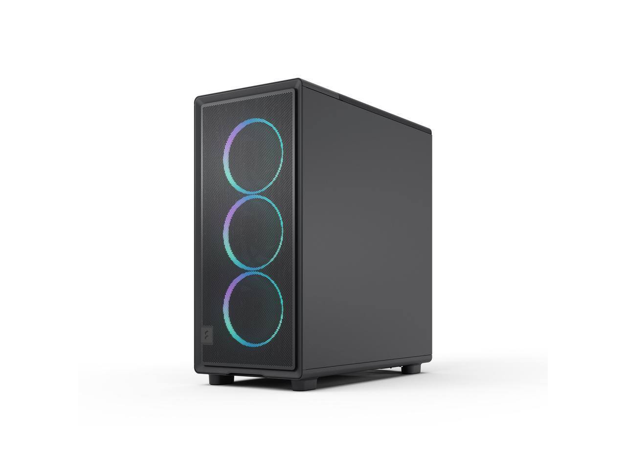 Alt View 1. Fractal Design - Fractal Design Epoch Black RGB - Tempered Glass, High Airflow, Mesh Front, 3 RGB Fans, Spacious ATX/mATX/ITX Case - Black.
